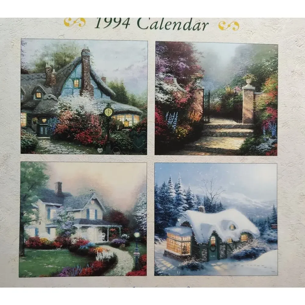 Cottages & Country Places Calendar 1994 Thomas Kinkade Paintings Frameable Art